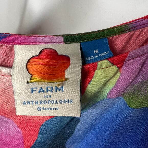 Farm Rio One Shoulder Multicolor Slim Floral Midi Dress Size Medium - Picture 5 of 9